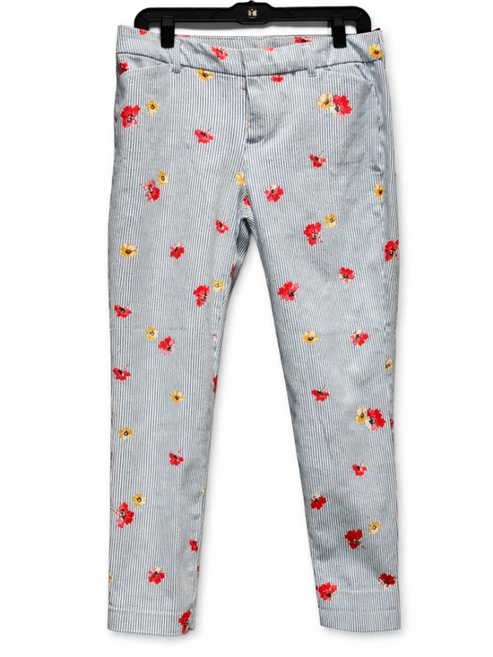 Old Navy Pants - 🌸 Old Navy Pixie Mid-Rise Floral Striped Pants Size 8 🌸